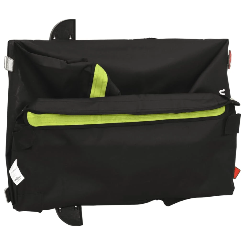vidaXL velosipēda piekabe, 45 kg, melna un zaļa, dzelzs