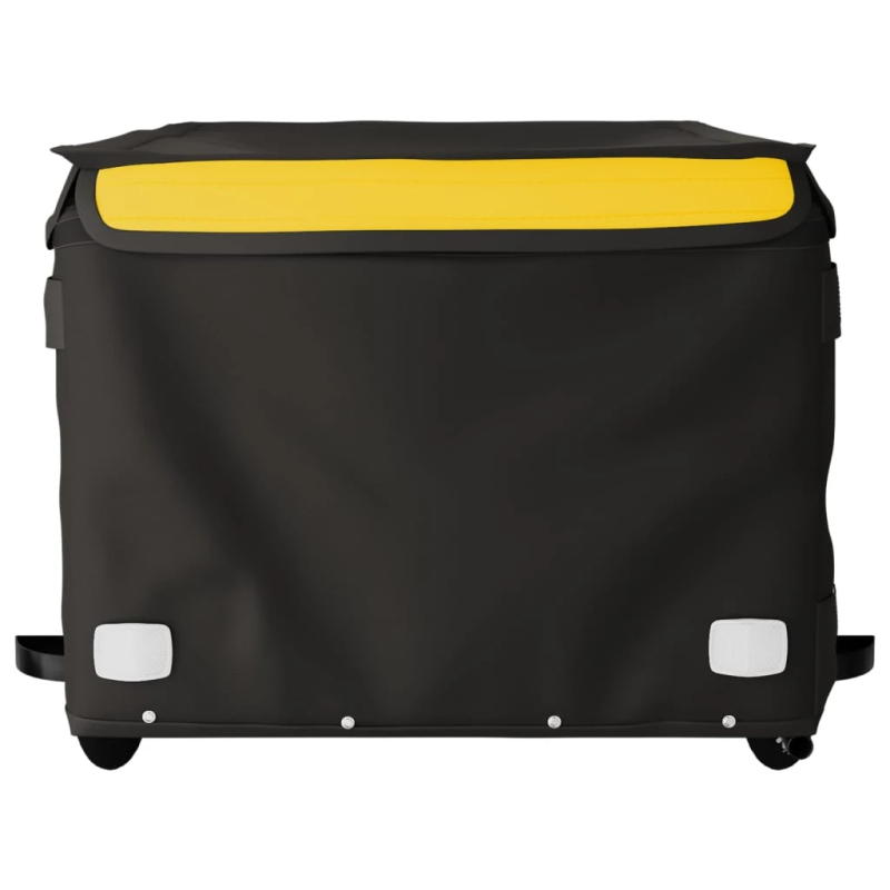 vidaXL velosipēda piekabe, 45 kg, melna un dzeltena, dzelzs