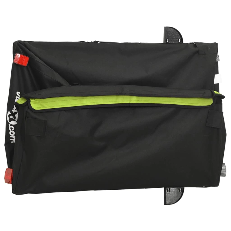 vidaXL velosipēda piekabe, 45 kg, melna un zaļa, dzelzs