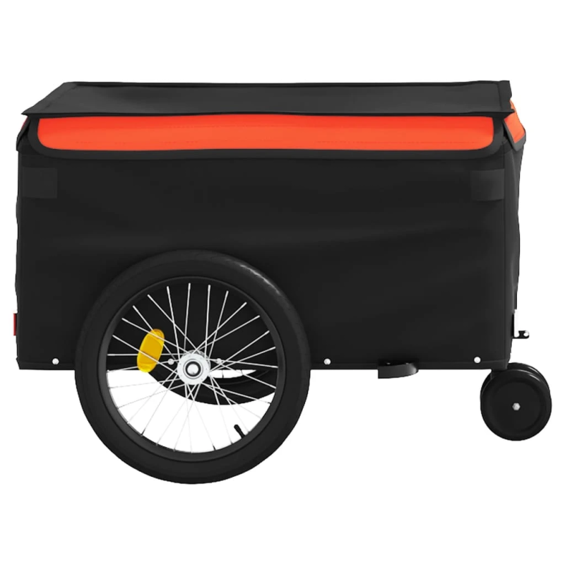 vidaXL velosipēda piekabe, 30 kg, melna un oranža, dzelzs