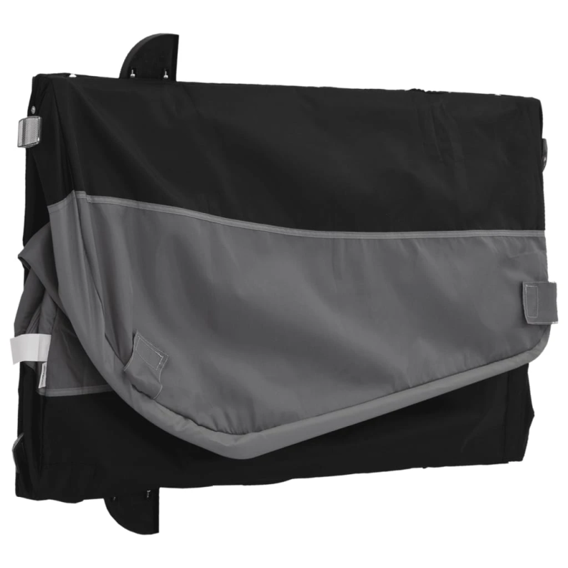 vidaXL velosipēda piekabe, 45 kg, melna un pelēka, dzelzs