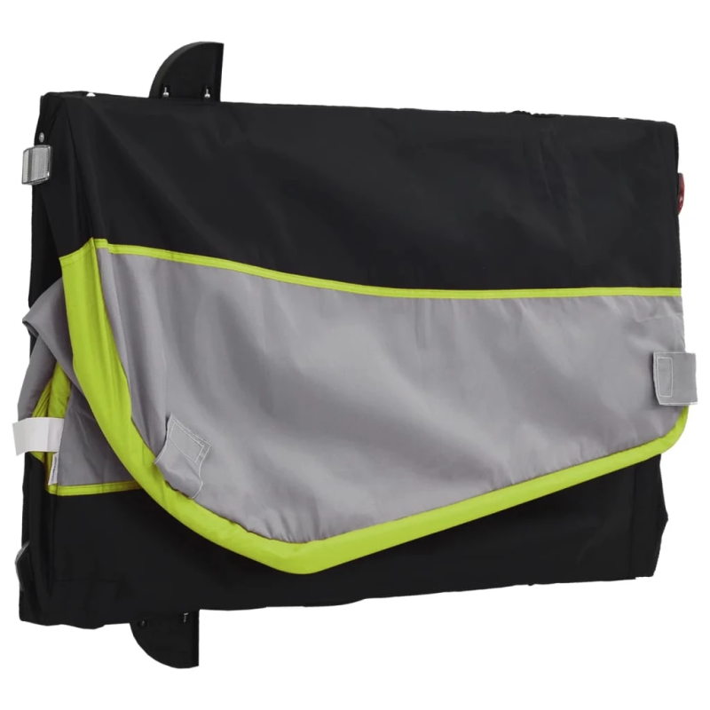 vidaXL velosipēda piekabe, 45 kg, melna un zaļa, dzelzs