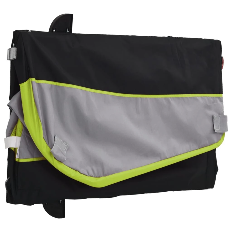 vidaXL velosipēda piekabe, 45 kg, melna un zaļa, dzelzs