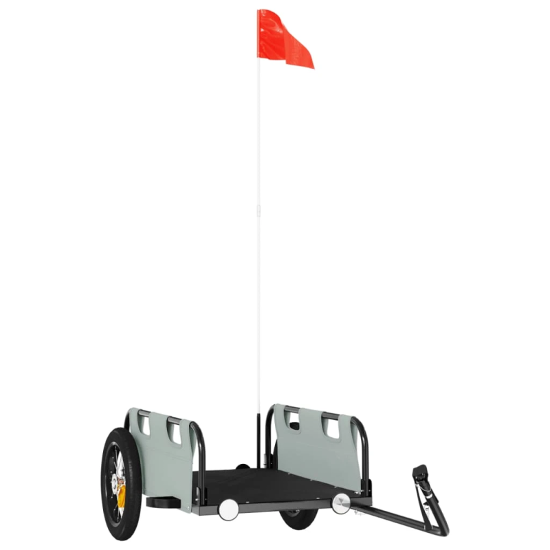 vidaXL velosipēda piekabe, pelēka, Oksfordas audums, dzelzs