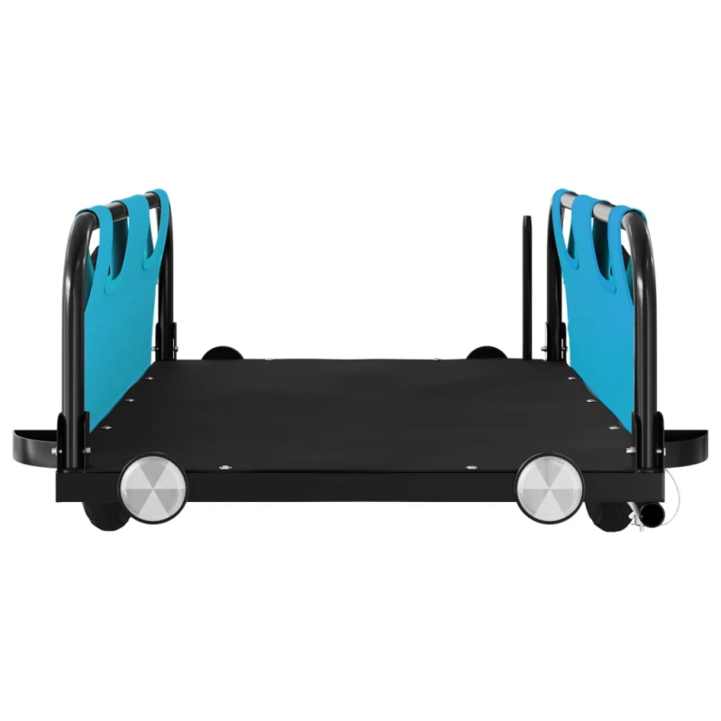 vidaXL velosipēda piekabe, zila, Oksfordas audums un dzelzs