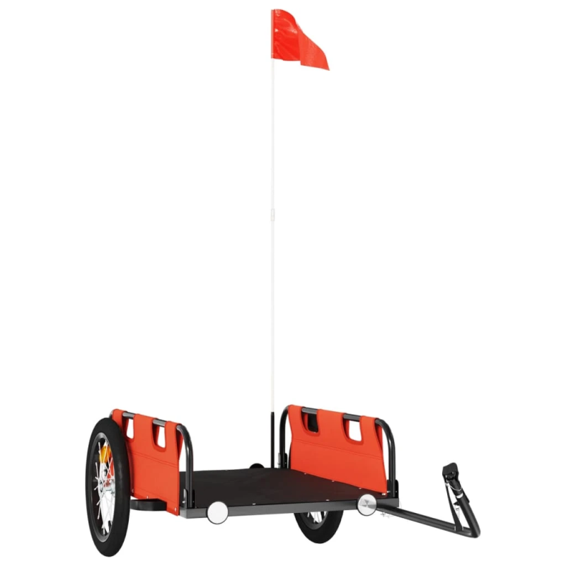 vidaXL mājdzīvnieku velo piekabe, oranža, Oksfordas audums un dzelzs