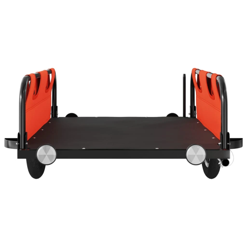 vidaXL mājdzīvnieku velo piekabe, oranža, Oksfordas audums un dzelzs