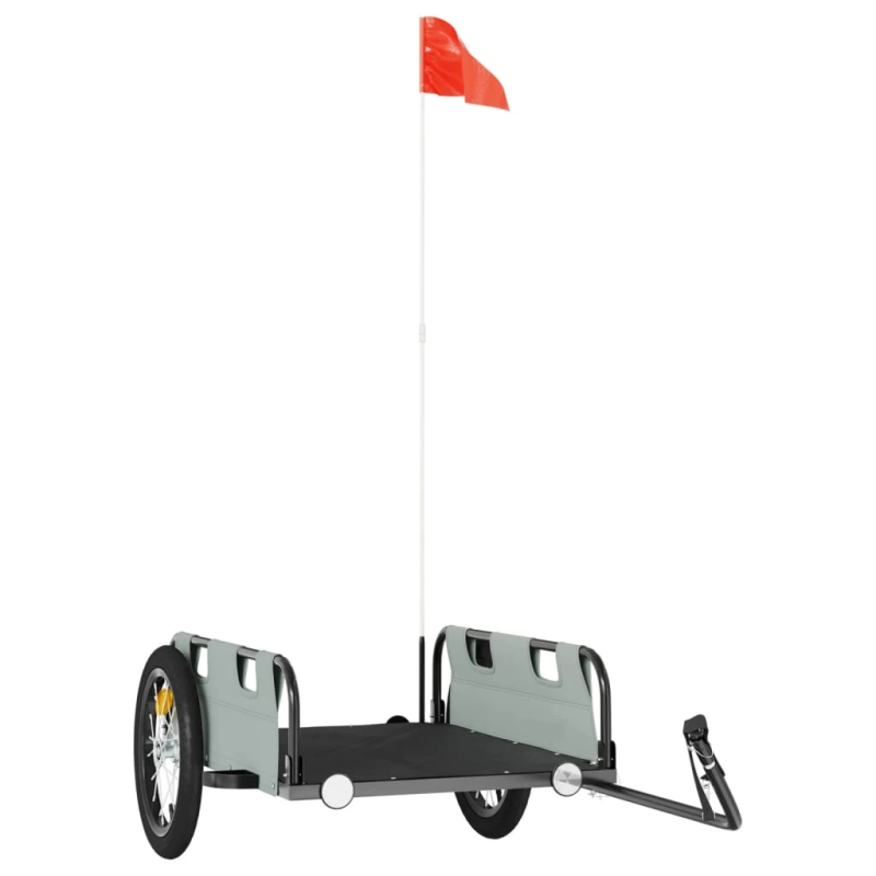 vidaXL velosipēda piekabe, pelēka, Oksfordas audums, dzelzs