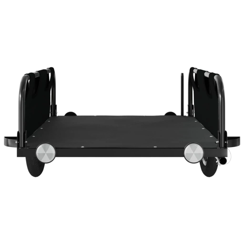 vidaXL velosipēda piekabe, melna, Oksfordas audums un dzelzs