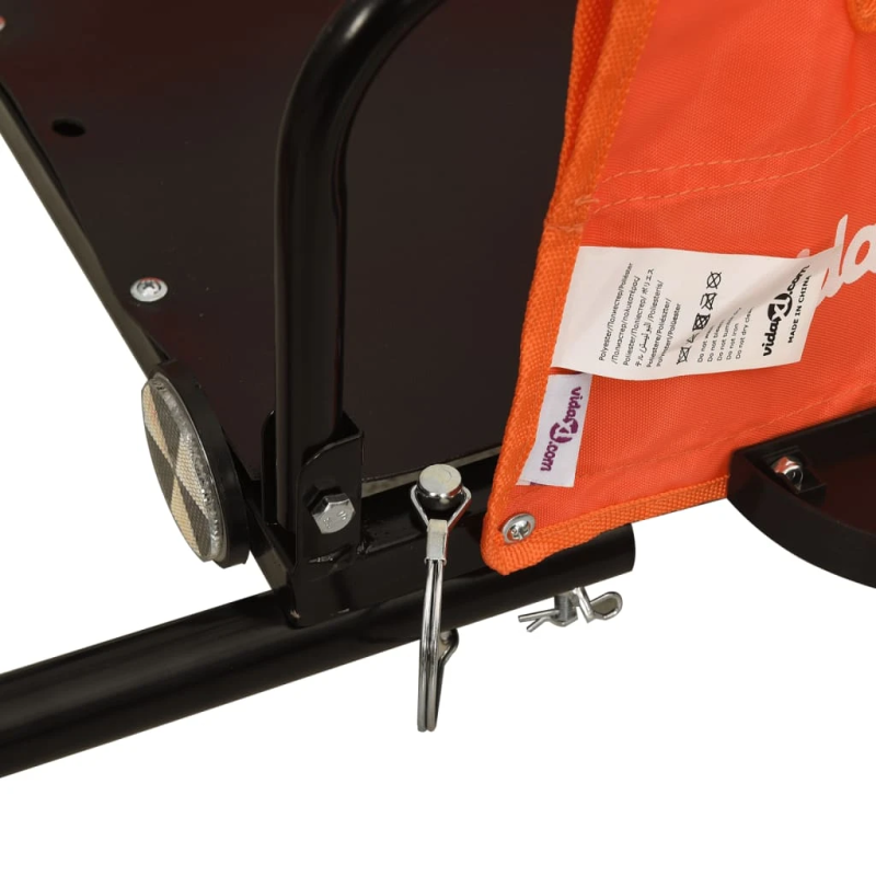 vidaXL mājdzīvnieku velo piekabe, oranža, Oksfordas audums un dzelzs