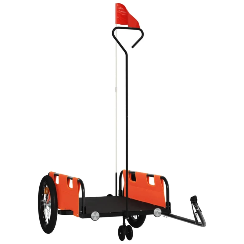 vidaXL mājdzīvnieku velo piekabe, oranža, Oksfordas audums un dzelzs