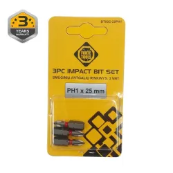 Triecienizturīgi skrūvgriežu uzgaļi Forte Tools PH1, 25 mm, 3 gab