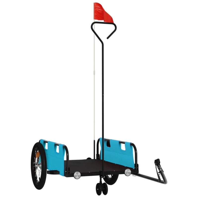 vidaXL velosipēda piekabe, zila, Oksfordas audums un dzelzs