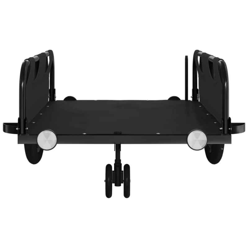 vidaXL velosipēda piekabe, melna, Oksfordas audums un dzelzs