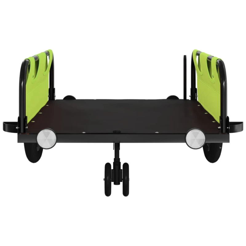 vidaXL velosipēda piekabe, zaļa, Oksfordas audums, dzelzs