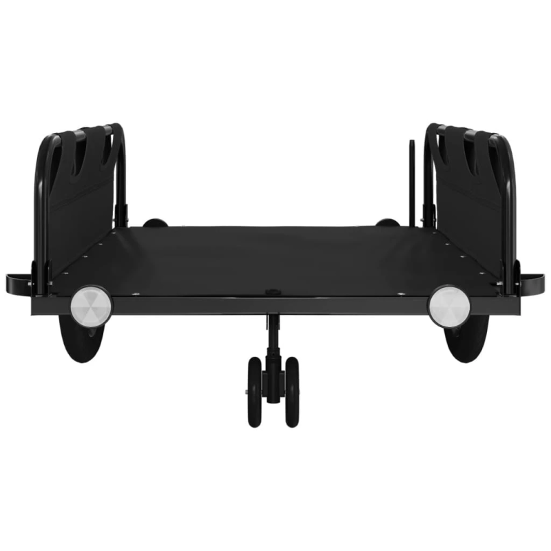 vidaXL velosipēda piekabe, melna, Oksfordas audums un dzelzs