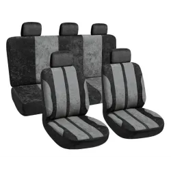 Чехлы для автомобильных сидений Autoserio, черный цв.-серый цв., 8 шт.