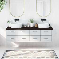 vidaXL vannasistabas virsma, tumši brūna, 180x50x,2-6, cm, masīvkoks