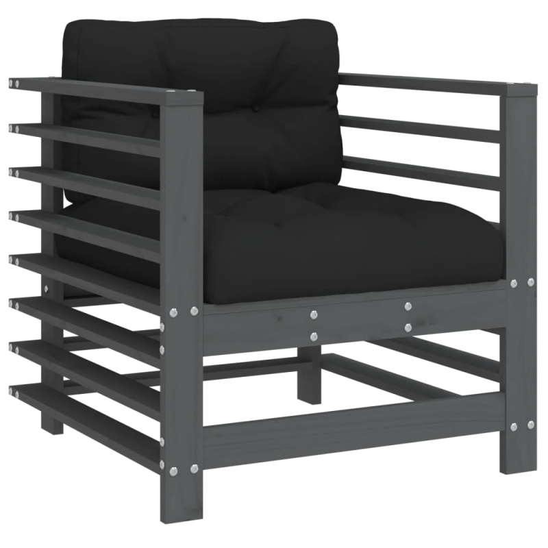 vidaXL 7-daļīgs dārza atpūtas mēbeļu komplekts ar matračiem, masīvkoks