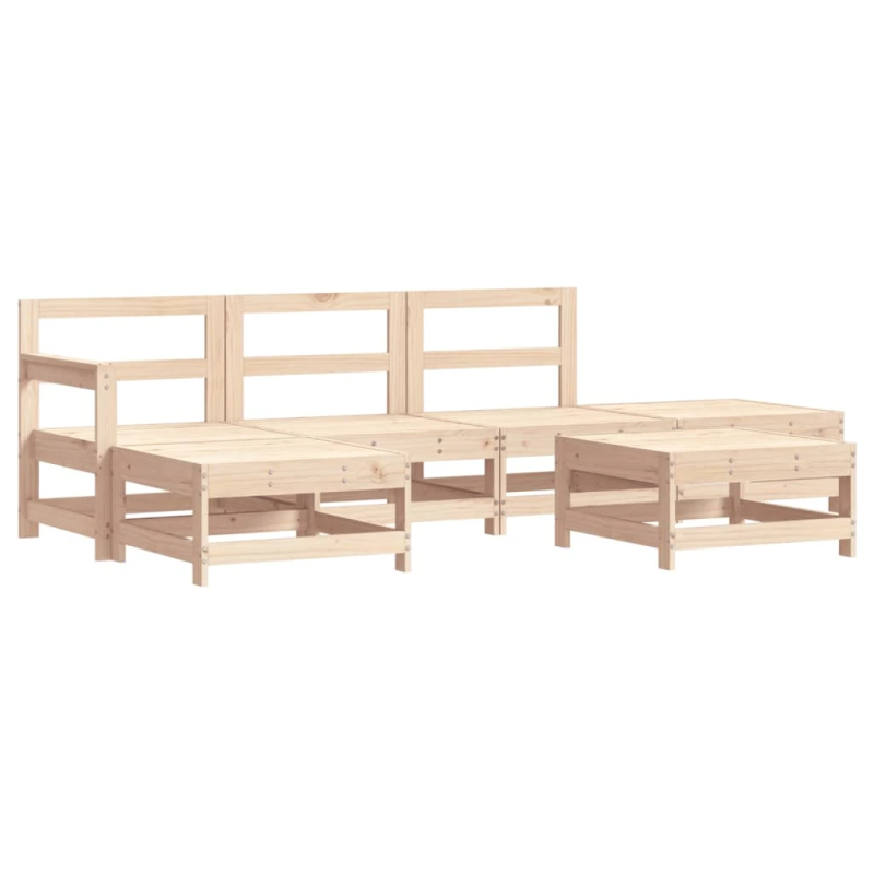 vidaXL 6-daļīgs dārza atpūtas mēbeļu komplekts, priedes masīvkoks