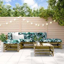 vidaXL 6-daļīgs dārza mēbeļu komplekts, impregnēts priedes koks