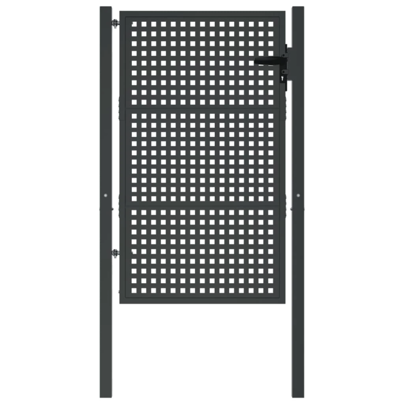 vidaXL dārza vārti, antracīta krāsā, 100x125 cm, tērauds