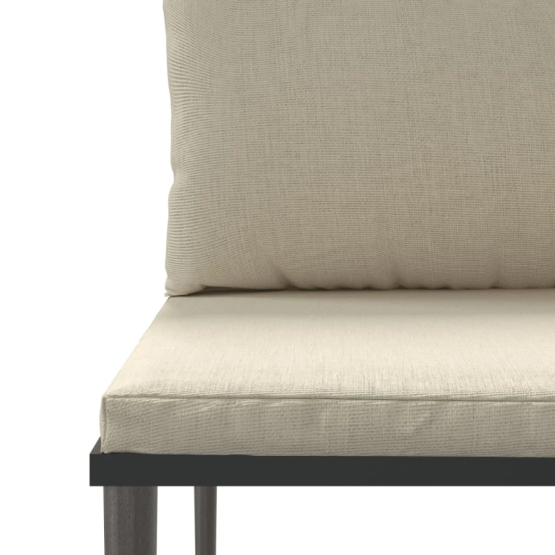 vidaXL 5-daļīgs dārza atpūtas mēbeļu komplekts ar matračiem, pelēks PE