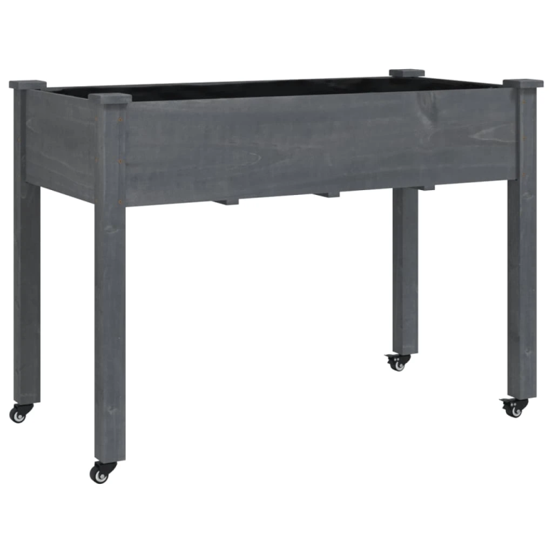 vidaXL puķu kaste ar ieliktni, 118x59x80 cm, egles masīvkoks