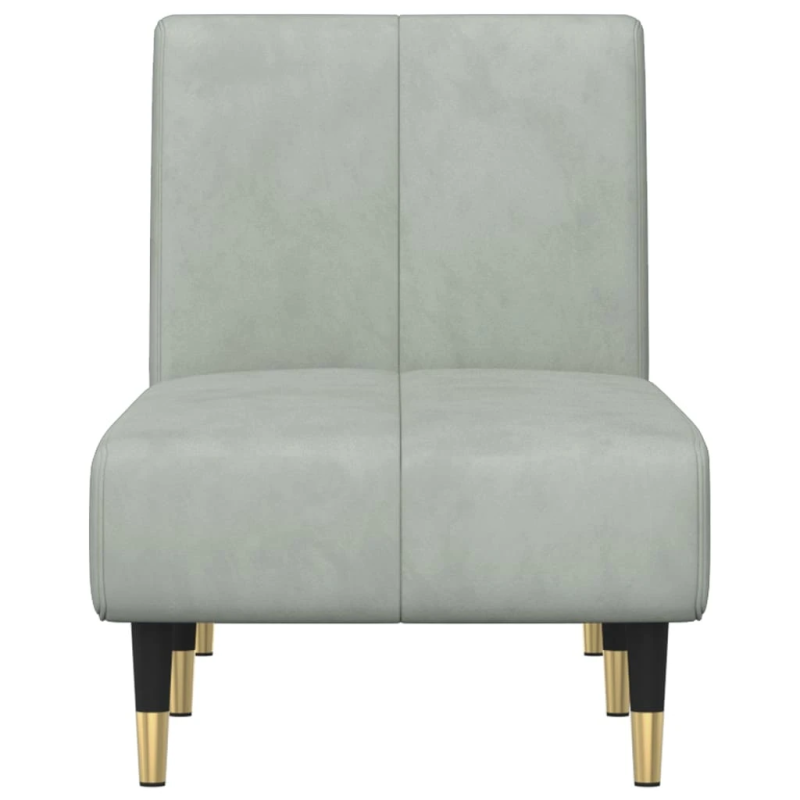 vidaXL atpūtas zvilnis, gaiši pelēks samts