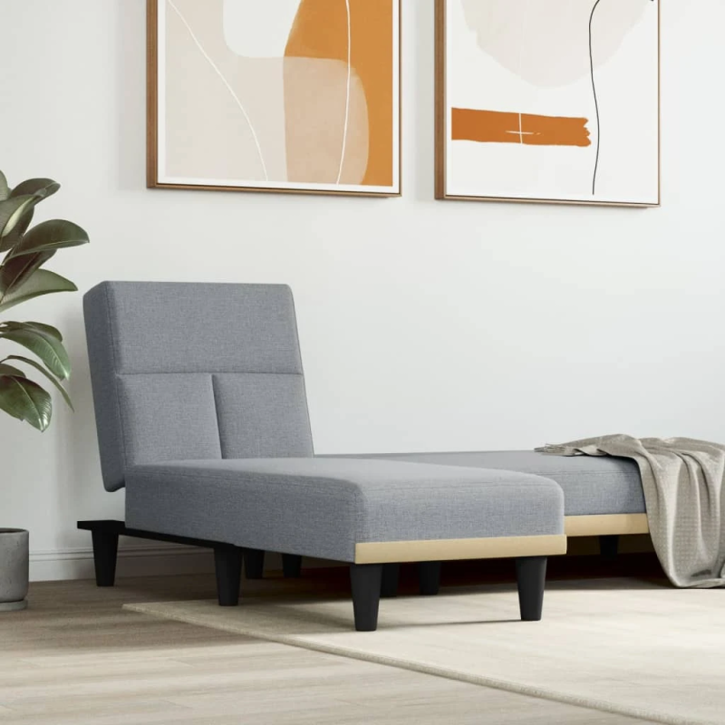 vidaXL atpūtas zvilnis, gaiši pelēks audums