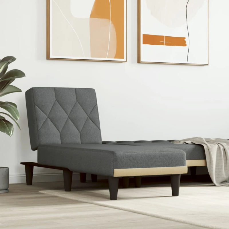 vidaXL atpūtas zvilnis, tumši pelēks audums