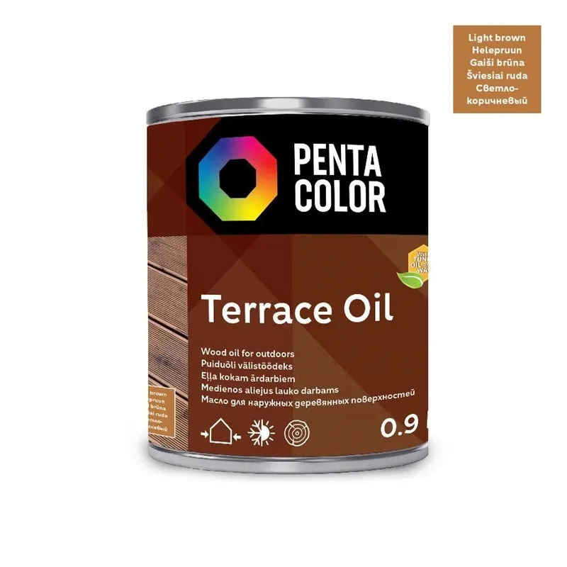 Eļļa terasēm Pentacolor Terrace Oil, gaiši brūna krās., 0.9 l