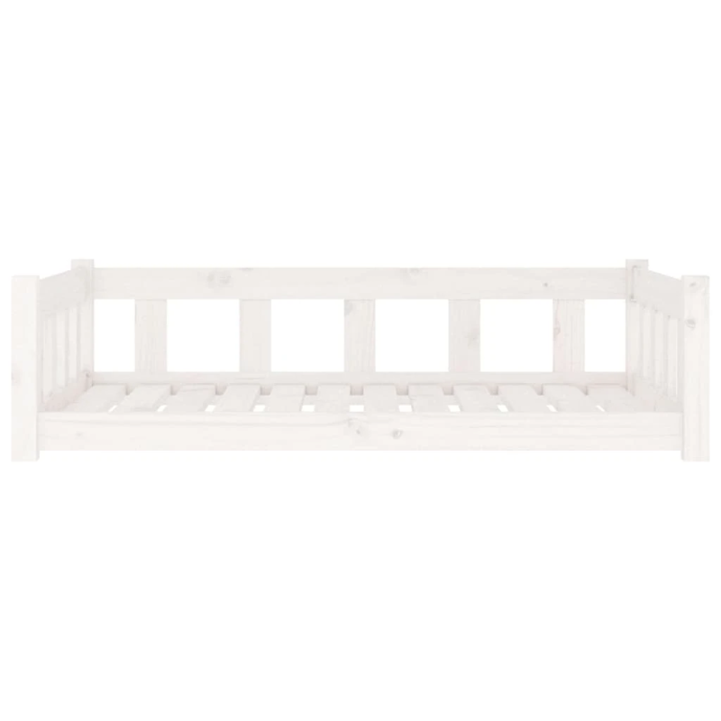 vidaXL suņu gulta, balta, 105,5x75,5x28 cm, priedes masīvkoks