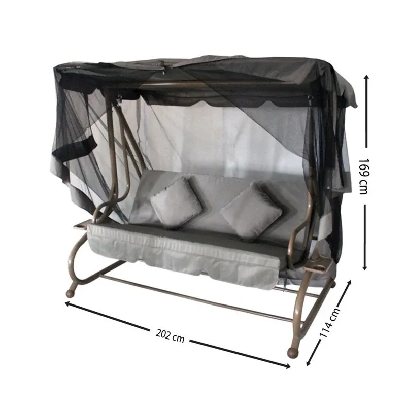 Lauko sūpynės Domoletti HC-998D, pilka sp., 202 cm x 114 cm x 169 cm