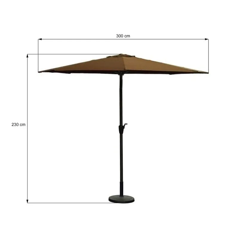 Dārza saulessargs Domoletti Simple SSAP-010, 300 cm, brūna krās.