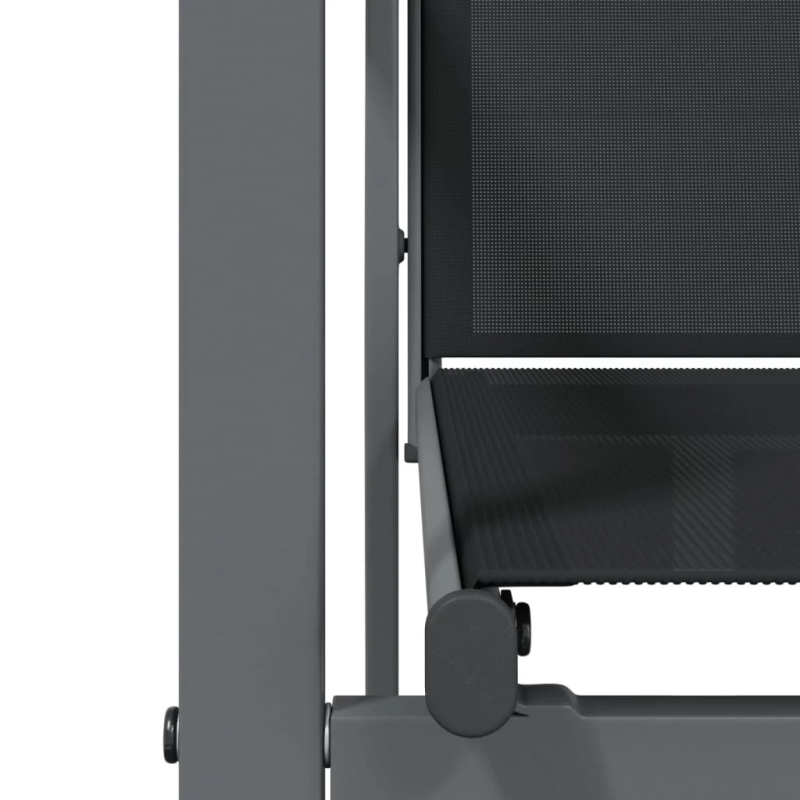 vidaXL 7-daļīgs dārza mēbeļu komplekts, tekstilēns un tērauds, melns