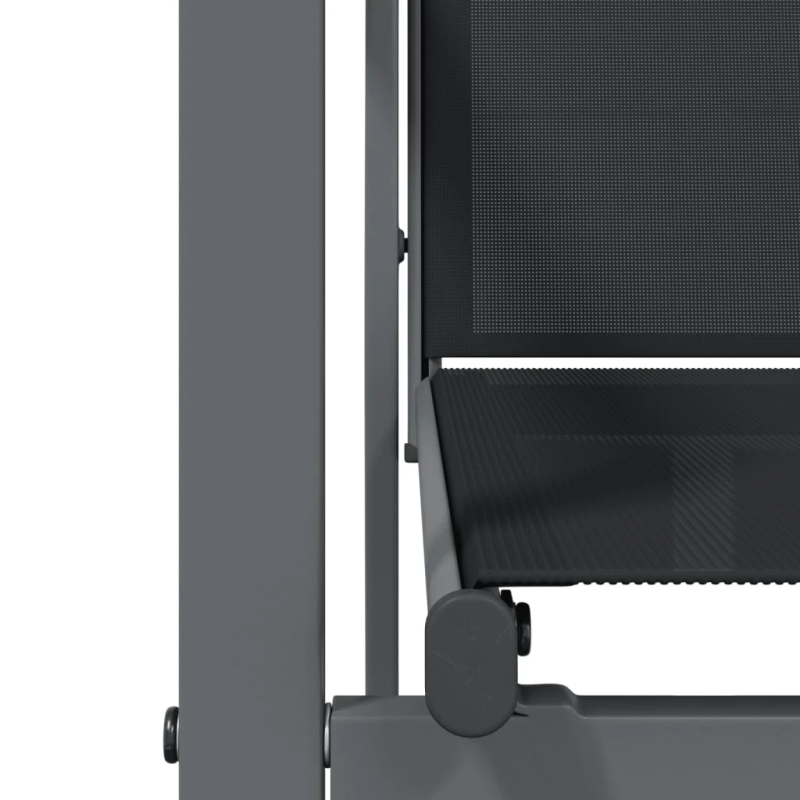 vidaXL 5-daļīgs dārza mēbeļu komplekts, tekstilēns un tērauds, melns