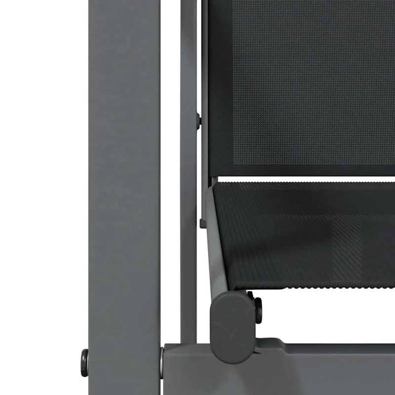 vidaXL 7-daļīgs dārza mēbeļu komplekts, tekstilēns un tērauds, melns