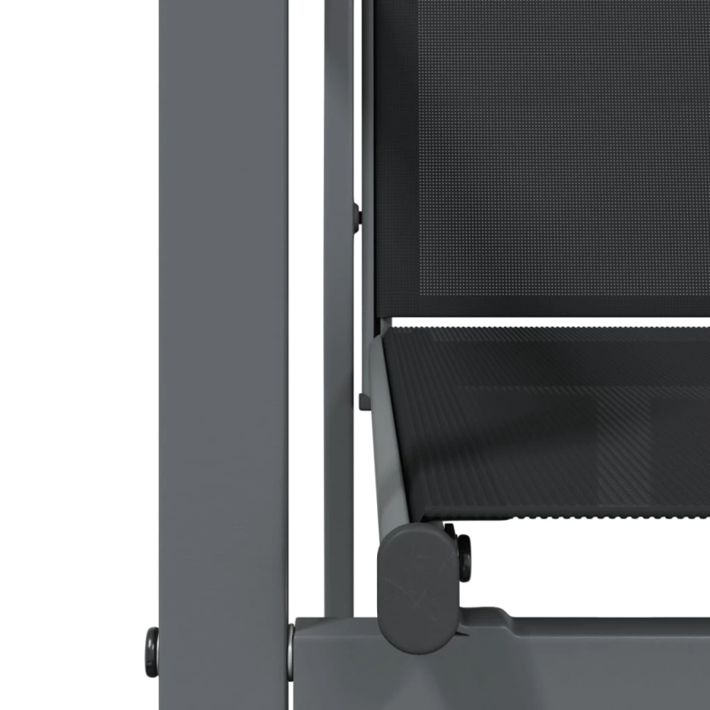 vidaXL dārza krēsli, 4 gab., 55x61,5x90 cm, tekstilēns, tērauds, melni