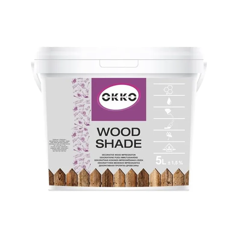 Medienos impregnantas Okko Wood Shade, riešuto sp., 5 l