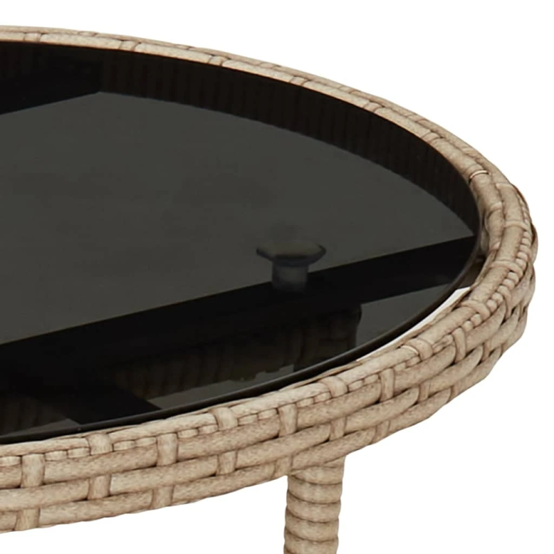 vidaXL 3-daļīgs bistro mēbeļu komplekts, matrači, bēša PE rotangpalma