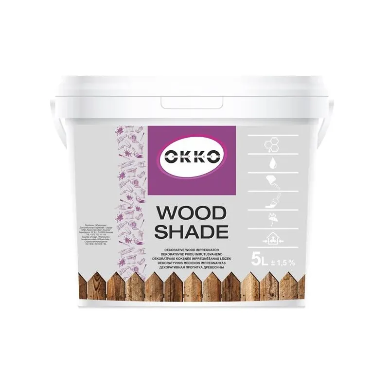 Medienos impregnantas Okko Wood Shade, raudonmedžio sp., 5 l