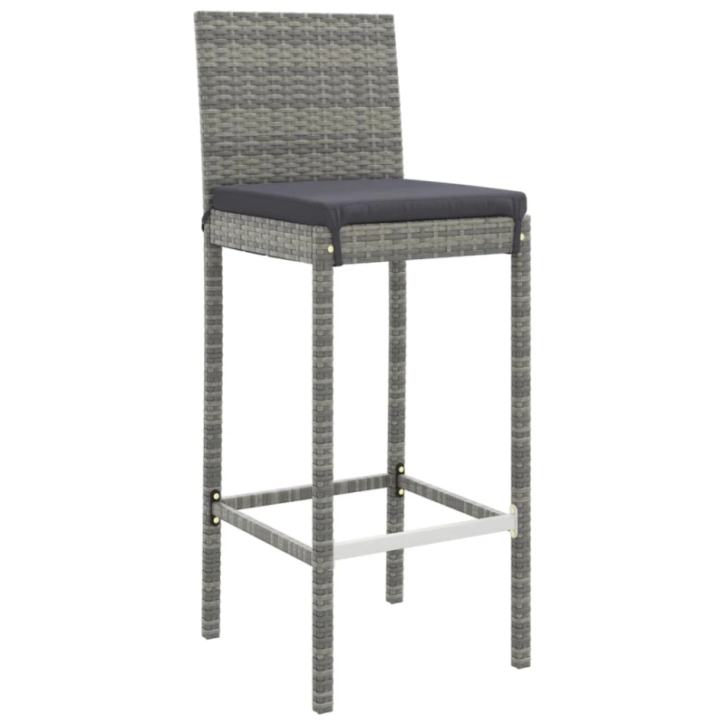 vidaXL 7-daļīgs dārza bāra komplekts ar matračiem, PE rotangpalma