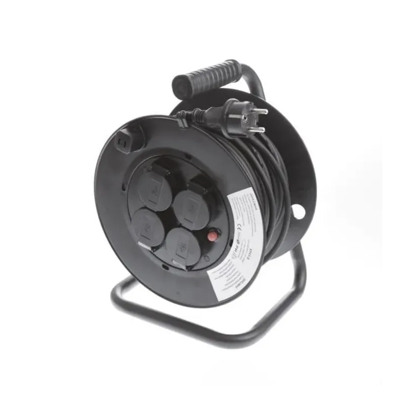 Pagarinātājs ar spoli Okko, 3 x 1 mm², 25 m, IP44, 4 ligzdas