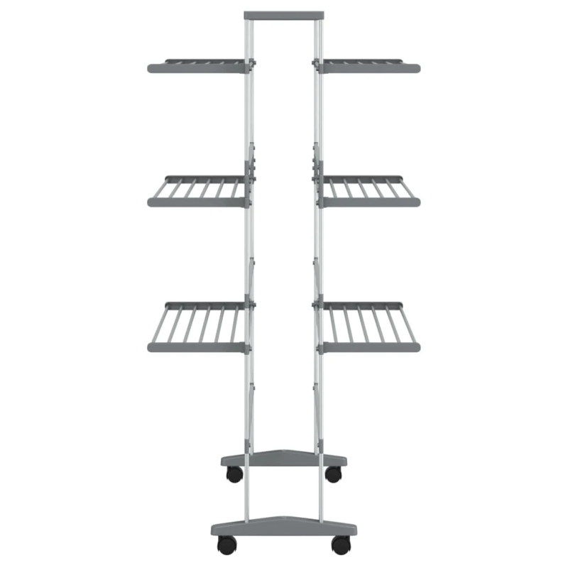 vidaXL veļas žāvētājs ar riteņiem, 89x64x129 cm, alumīnijs