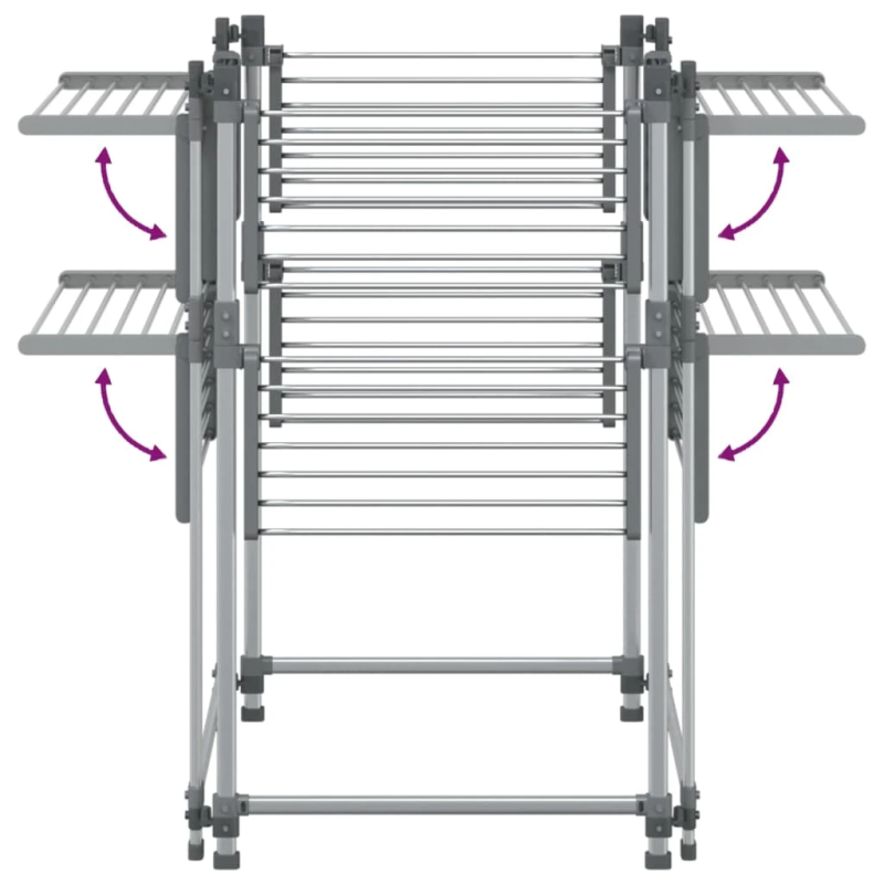 vidaXL veļas žāvētājs, 107x107x120 cm, alumīnijs