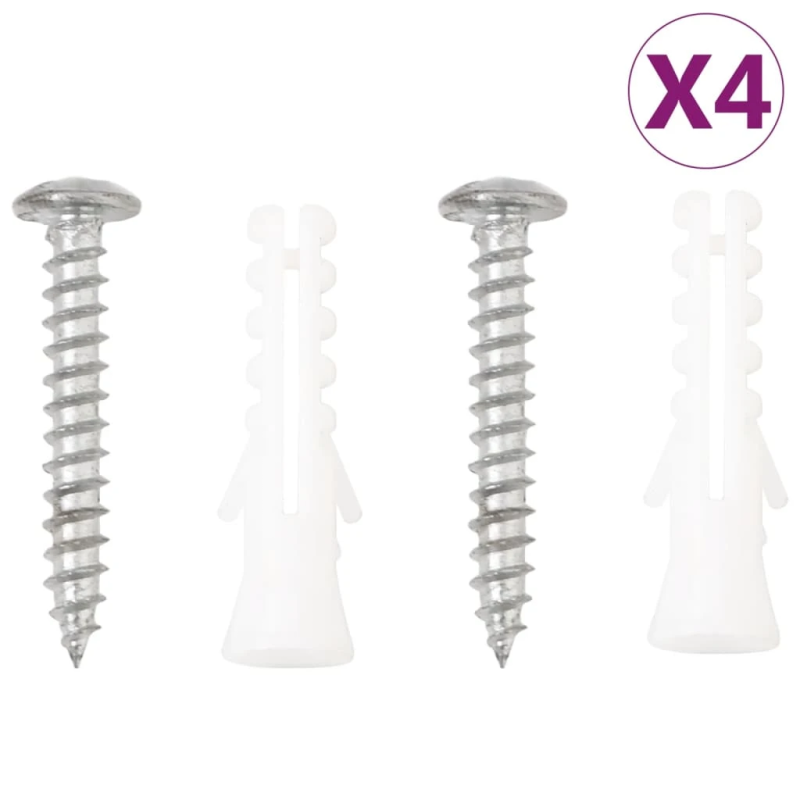 vidaXL piekaramu grozu stiprinājumi ar podiņiem, 4 gb., melni, tērauds