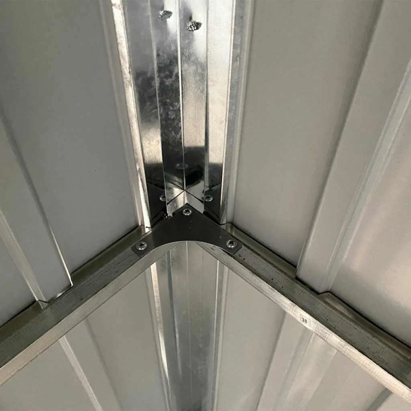 vidaXL dārza šķūnis ar pagarinātu jumtu, 277x107x181 cm, tērauds