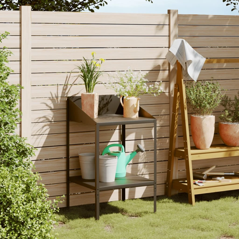 vidaXL augu statīvs, antracītpelēks, 56,5x54,5x100 cm, cinkots tērauds