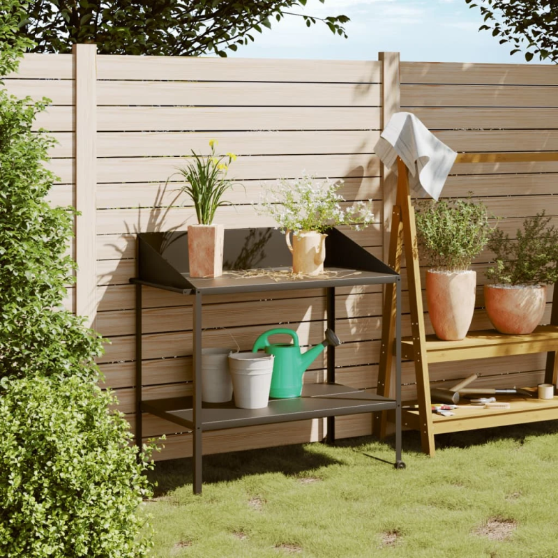 vidaXL augu statīvs, antracītpelēks, 100x54,5x100 cm, cinkots tērauds